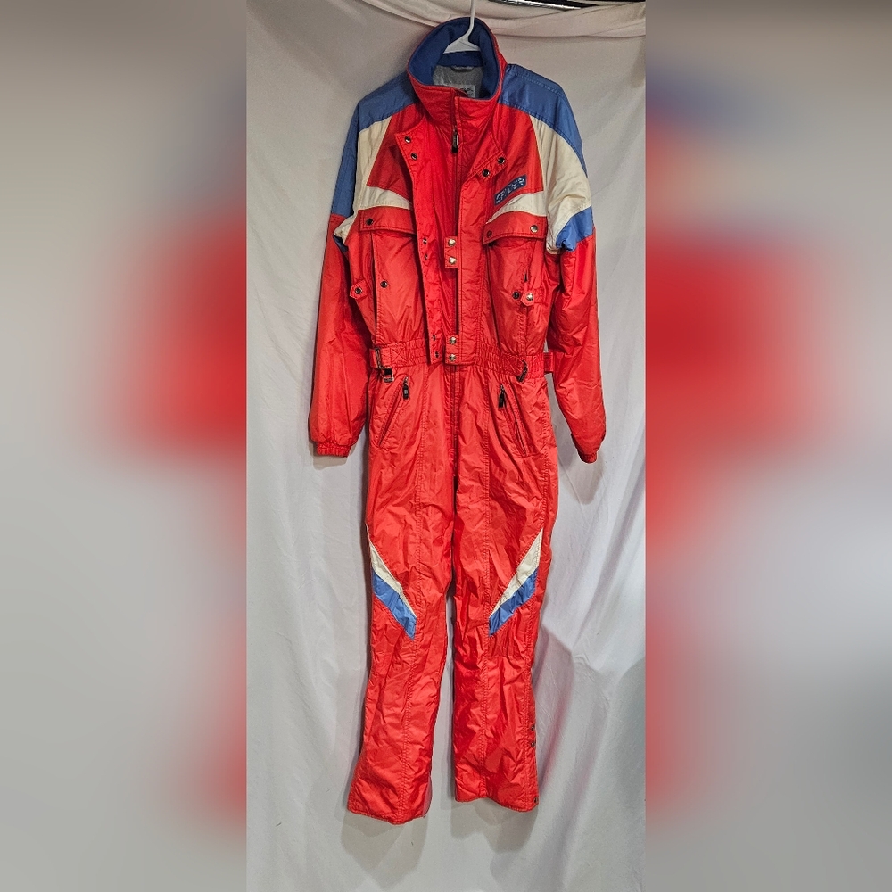 Spyder Ski Suit Snowsuit Bib Jumpsuit Men's L Thinsulated Lite Loft Red Blue - Picture 1 of 7